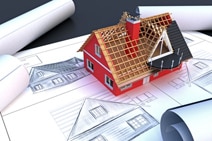 Bauzeichnung und Modell: Dacharbeiten